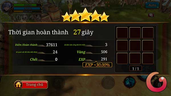 Hoàn thành cấp độ