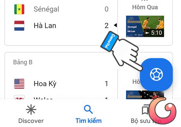 Ấn vào quả bóng xanh