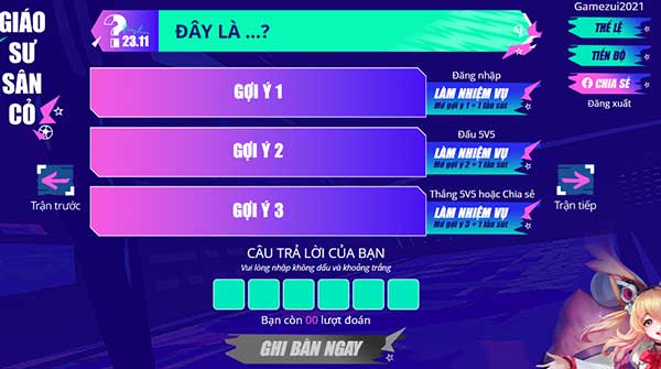 Nhập câu trả lời