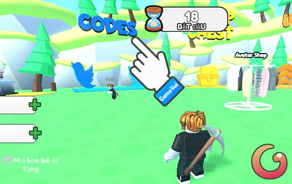 Di chuyển đến khu vực có chữ CODES