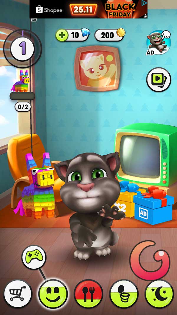 Giao diện chính của My Talking Tom