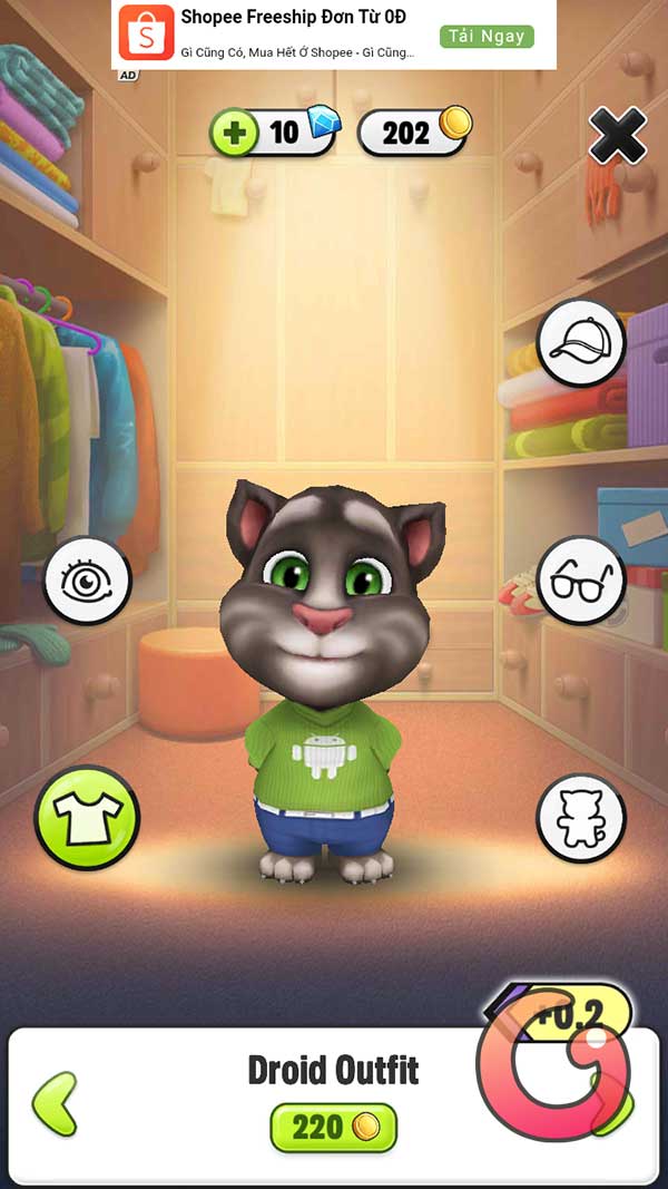 Mua trang phục mới cho mèo Tom