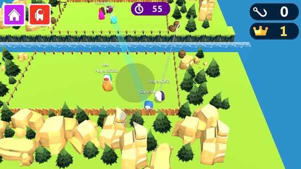 Điều khiển nhân vật Impostor di chuyển khéo léo và tung móc về phía đối thủ