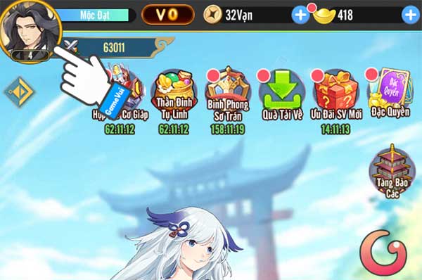 Chạm vào ảnh đại diện