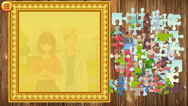 Lần lượt đặt những mảnh ghép nhỏ ở ngoài vào bên trong khung tranh