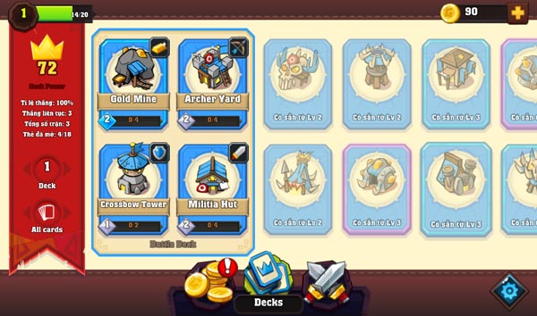 Hệ thống quân bài trong Deck của bạn