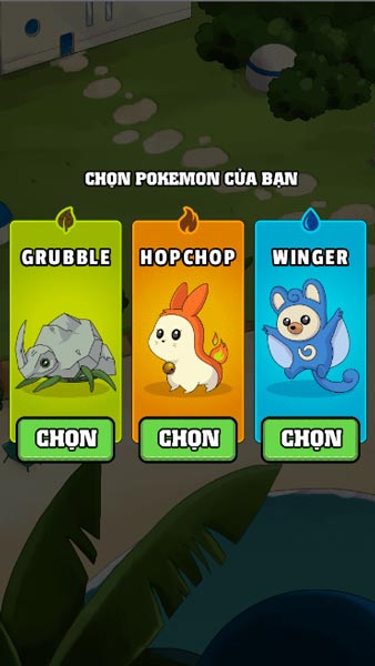 Lựa chọn 1 Pokemon ban đầu
