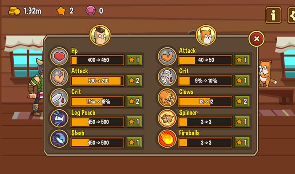 Dùng số sao thu được để tăng cấp kỹ năng sức mạnh