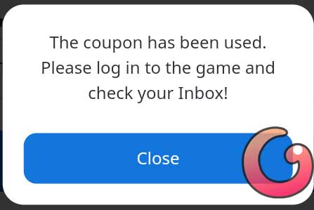Nhập code thành công