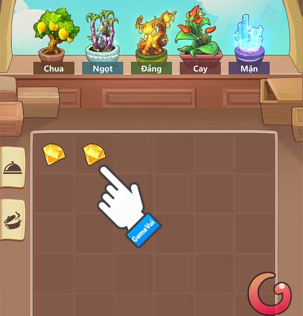 Nhấn vào kim cương vàng