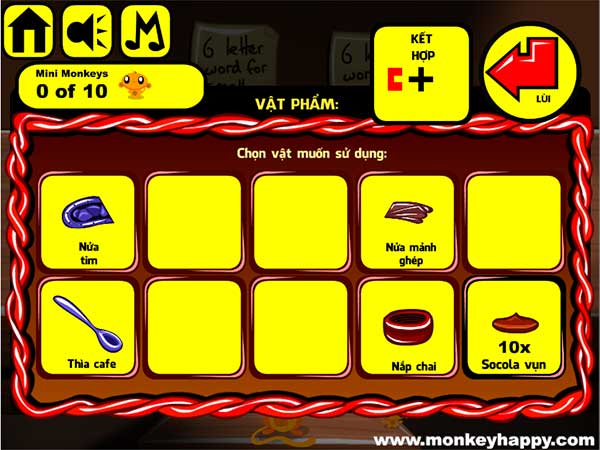 Các vật đã thu thập được