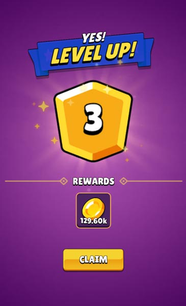Lên cấp độ để nhận thêm thưởng