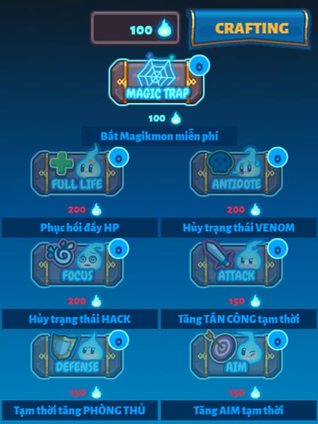 Nâng cấp, tạo thêm vật phẩm hỗ trợ