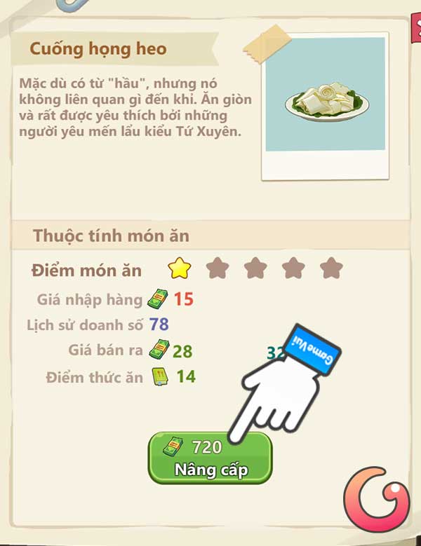 Nâng cấp món ăn