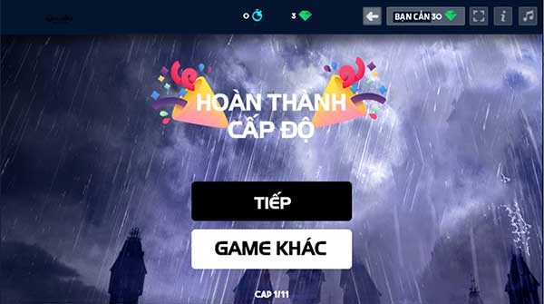 Hoàn thành cấp độ