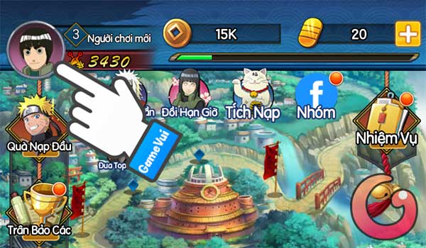 Chạm vào ảnh đại diện