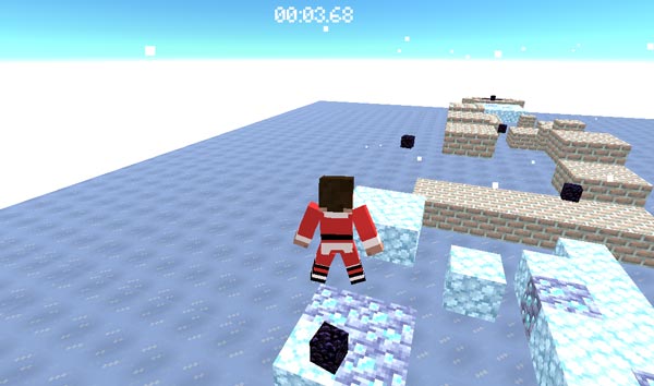 Nhảy cao, vượt qua các khoảng trống và thu thập các khối Block