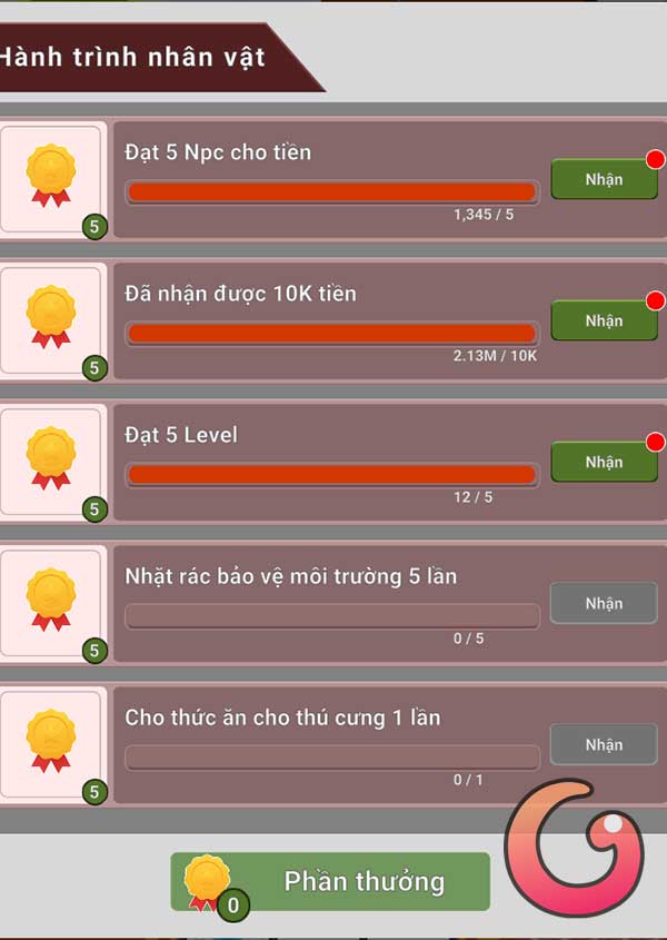 Đạt thành tích trong game