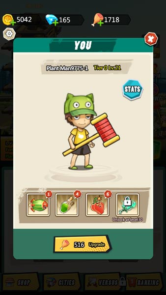 Các chỉ số của nhân vật chính