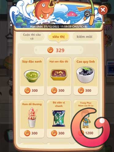 Mua dụng cụ và mồi câu cá