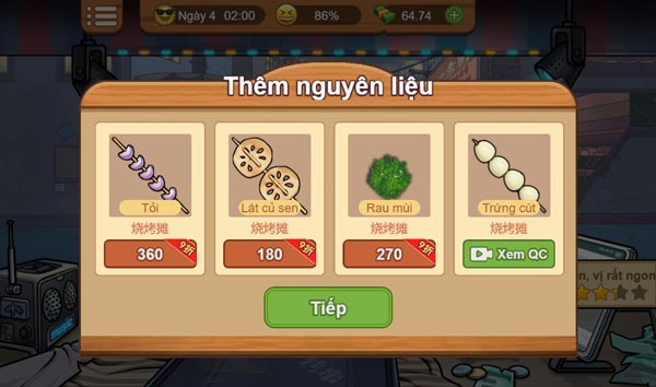 Mua thêm nguyên liệu cao cấp