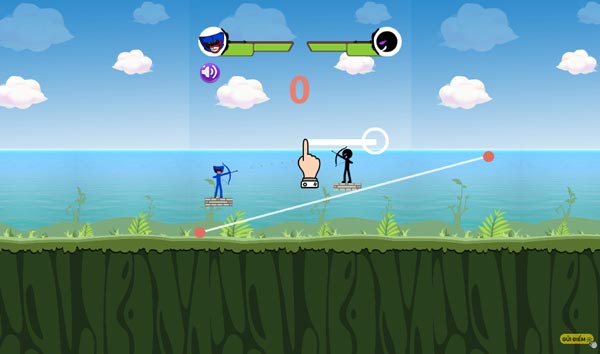 Bấm để Huggy Wuggy chọn hướng, lực bắn