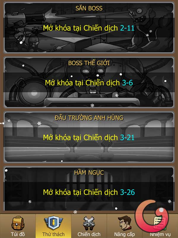 Thử thách trong Zombie War: Đại chiến thủ thành