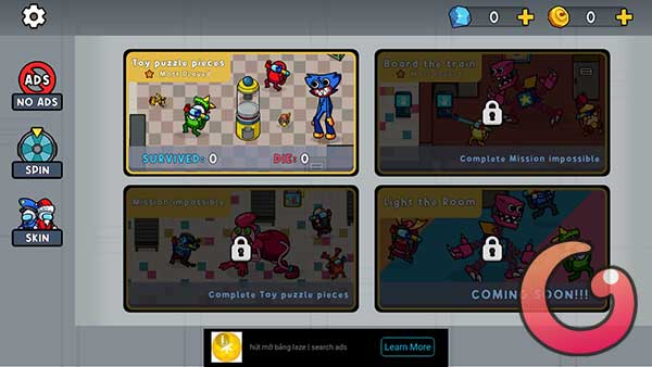 Giao diện chính của PlayTime.io: All Jumpscare