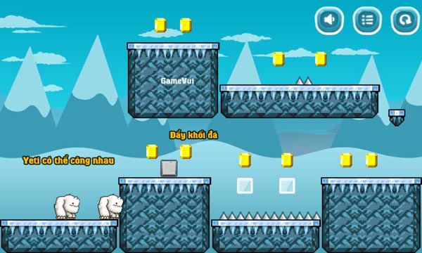 Điều khiển 2 nhân vật Yeti thật khéo léo