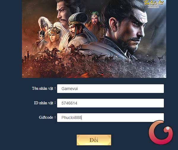 Nhập code Tam Quốc Chí Chiến Lược