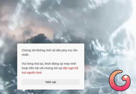 Lỗi không thể cài đặt phụ trợ cần thiết
