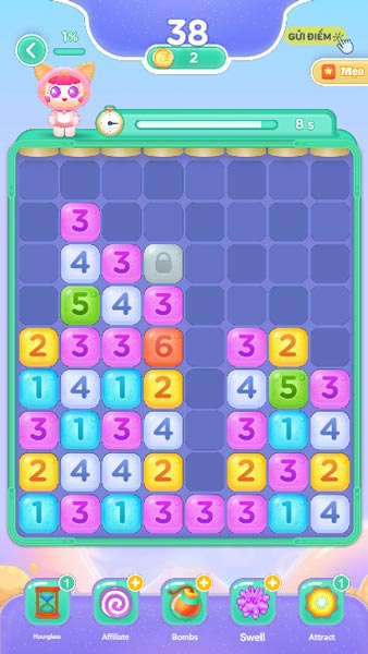 Kết hợp, hợp nhất 2 ô số giống nhau để tạo thành ô số to hơn