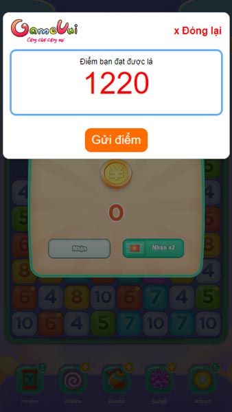 Gửi điểm và so sánh với người chơi khác trên GameVui