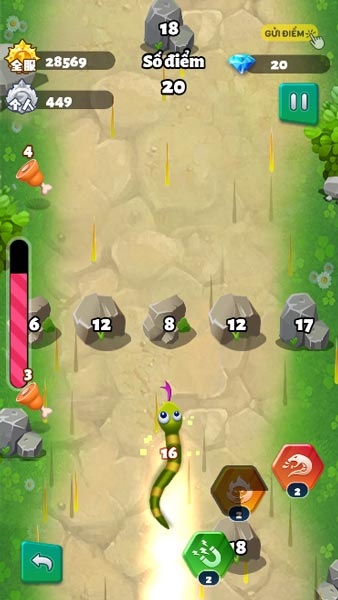 Thu thập và ưu tiên phá hủy những tảng đá có số nhỏ hơn