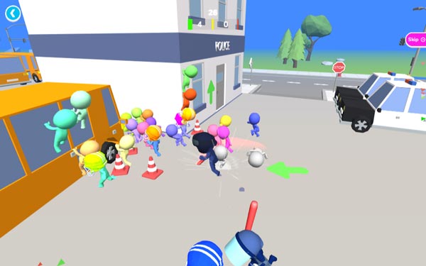 Điều khiển nhân vật Stickman an ninh ngăn chặn đám tù nhân chạy thoát