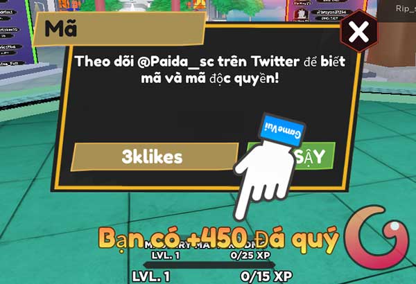 Phần thưởng nhận được