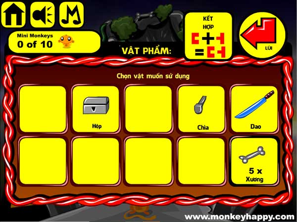 Các vật phẩm đã thu thập được