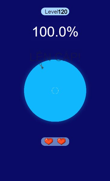 Vòng tròn sẽ hoàn thành khi người que chạy đạt đủ 100%