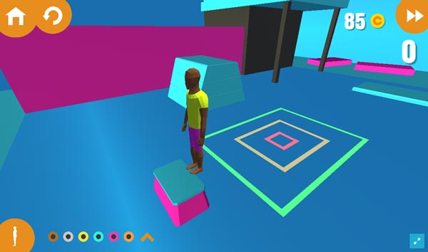 Nhảy vào đúng phần ô chữ nhật trong cùng để đạt điểm tối đa