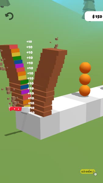 Điều khiển con dao thật khéo léo để cắt 100% vật thể