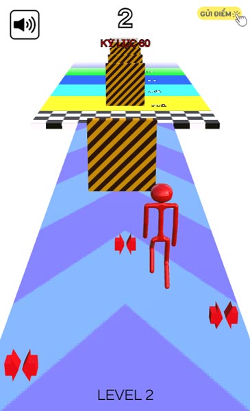 Nhớ tránh khỏi mũi tên màu đỏ và vật cản