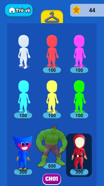 Các mẫu Skin nhân vật có bán trong Shop cửa hàng