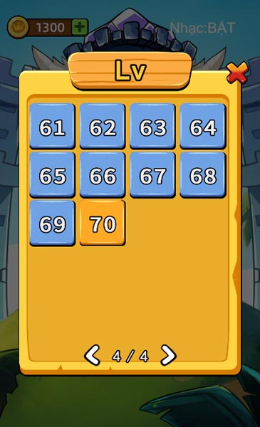 Có 70 level cấp độ để người chơi chinh phục