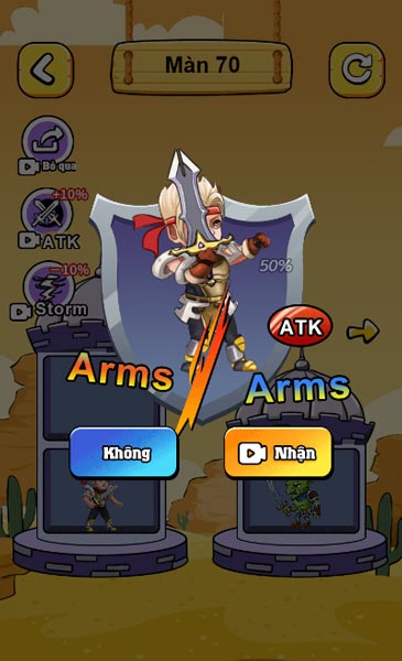 Nhận tăng sức mạnh với những cấp độ khó