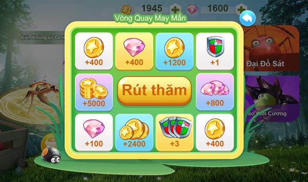 Tính năng vòng quay may mắn với nhiều phần thưởng có giá trị