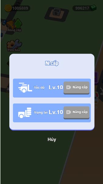 Nâng cấp chỉ số của nhân vật chính và phương tiện