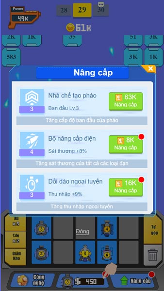 Nâng cấp sức mạnh cho pháo đại bác Cannon