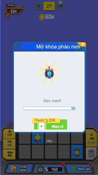 Mở khóa các loại pháo cao cấp