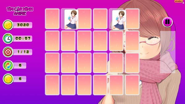 Tìm đúng cặp hình Anime giống nhau sẽ ghi điểm