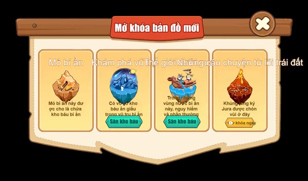 Mở khóa nhiều bản đồ kho báu mới